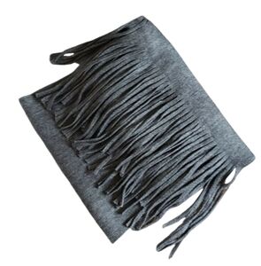 Lucky Brand Charcoal Gray Large Winter Scarf with Fringe